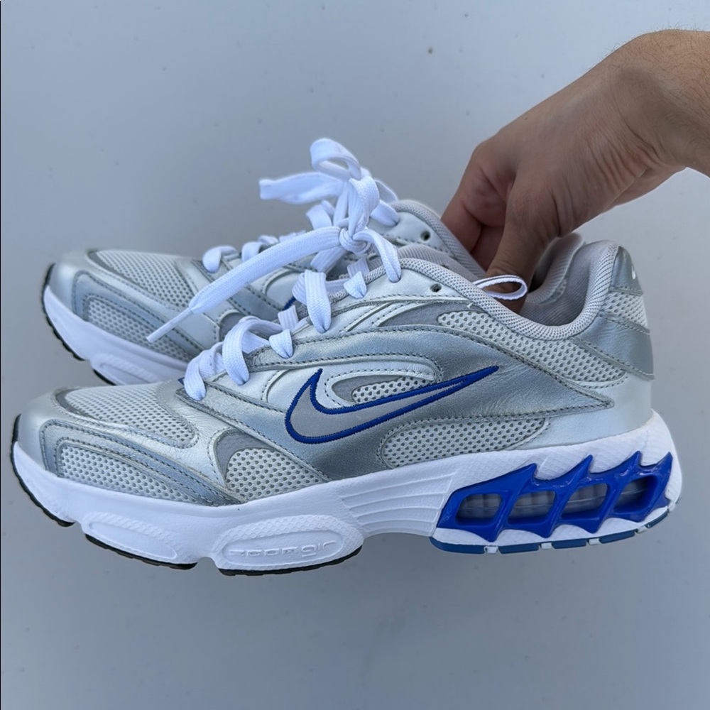 Nike Zoom Air Silver and Blue Sneakers